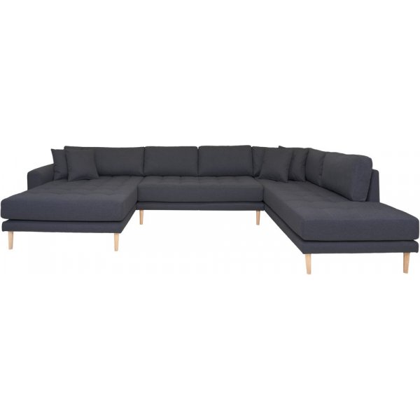 Lido U-Sofa mit offenem Ende - Dunkelgrau