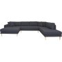 Lido U-Sofa mit offenem Ende - Dunkelgrau