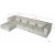 Nees modulares Sofa - Pouf - Stone White