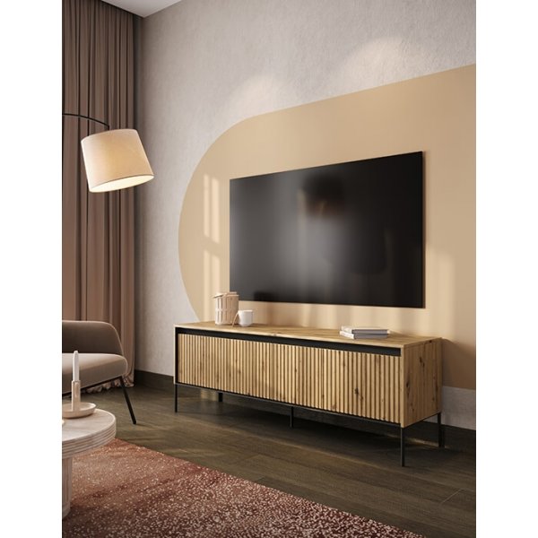 Trend-Medienbank B167 cm - Artisan-Eiche/Schwarz Trend-Medienbank B167 cm - Artisan-Eiche/Schwarz