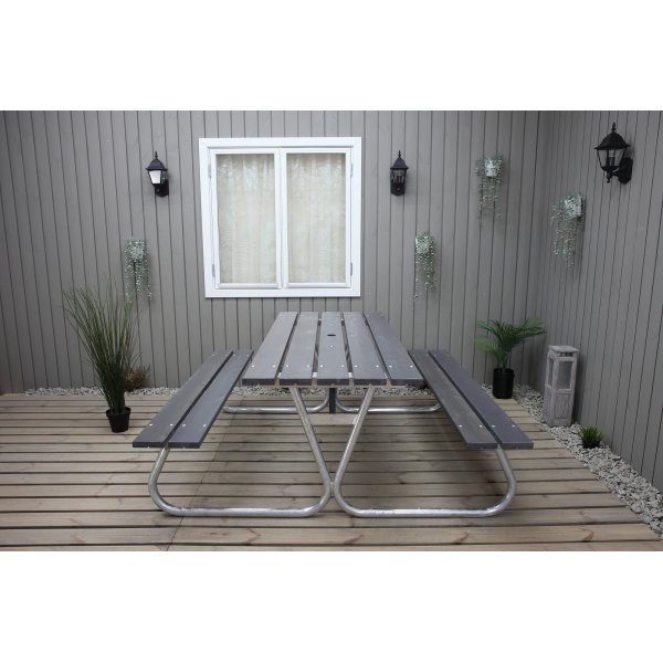 Stabile Bankgarnitur ohne Rckenlehne - Grau