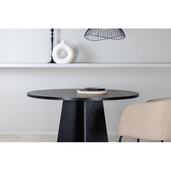 Bootcut-Esstisch 110 cm - Schwarz