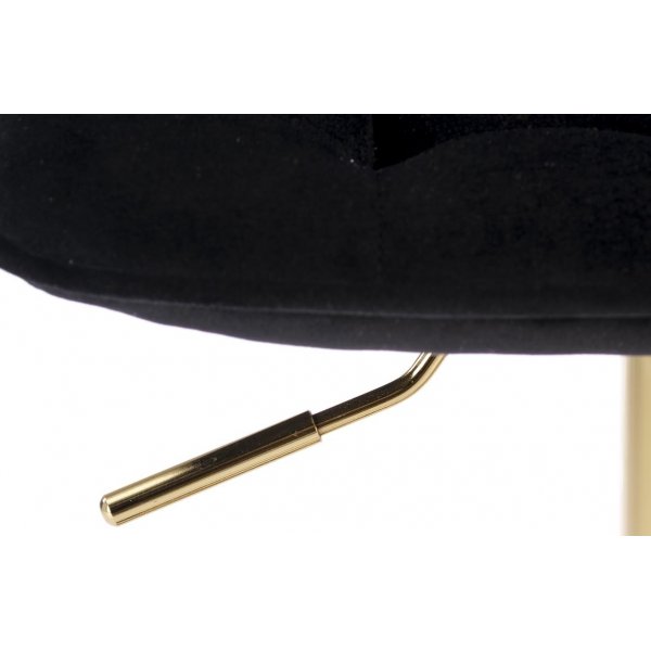 Barhocker schwarzer Samt mit goldenem Fu - Sitzhhe 62-84 cm