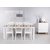 Dalarös Essgruppe 180 cm Tisch weiß/Eiche + 6 Mellby Esszimmerstühle