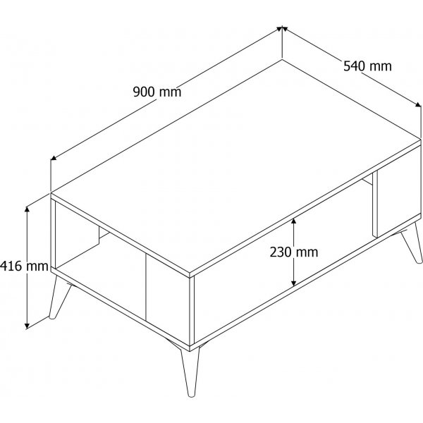 Atic Couchtisch 90 x 41,6 cm - Eiche
