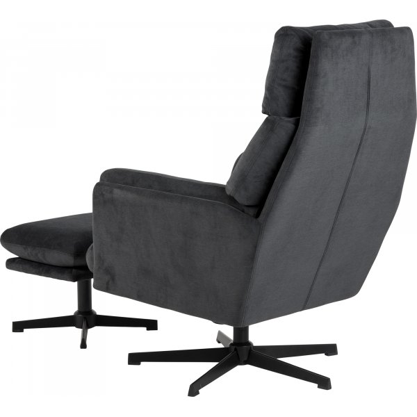 Amsterdam Sessel mit Fuschemel - Grau