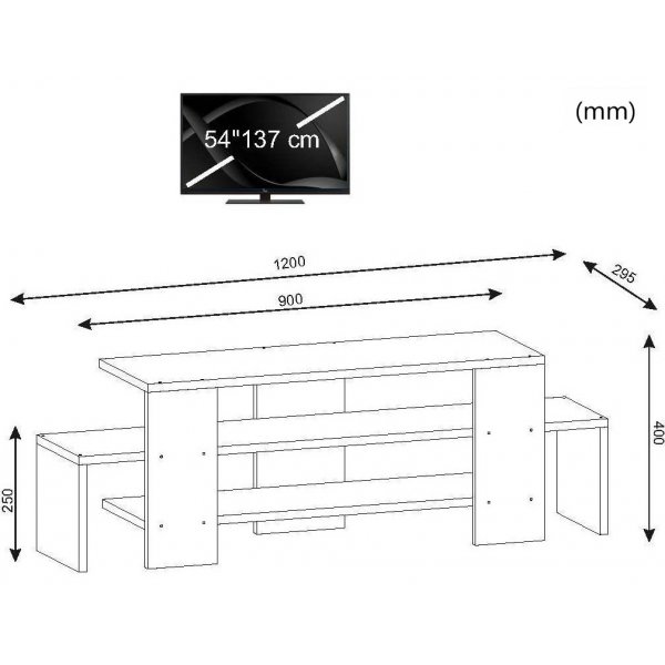 Medienbank Sole - Weiß/Walnuss Medienbank Sole - Weiß/Walnuss