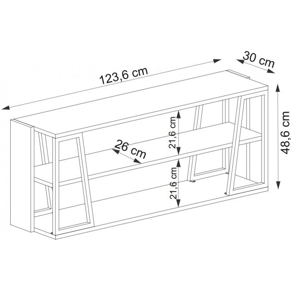 Lissa TV-Stnder 123,6 cm - Saphireiche/Wei