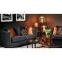Cloude 2-Sitzer Sofa mit Nieten - Schwarz (Velvet)