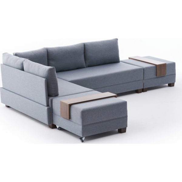 Fly Ecksofa links - Blau