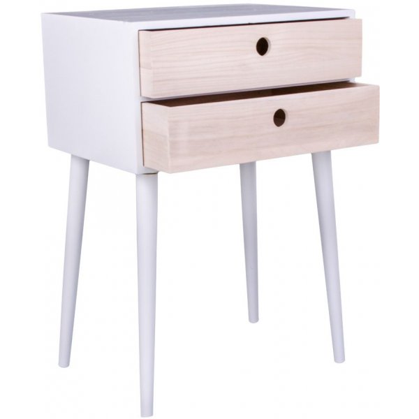 Rimini Nachttisch - Wei/Natur