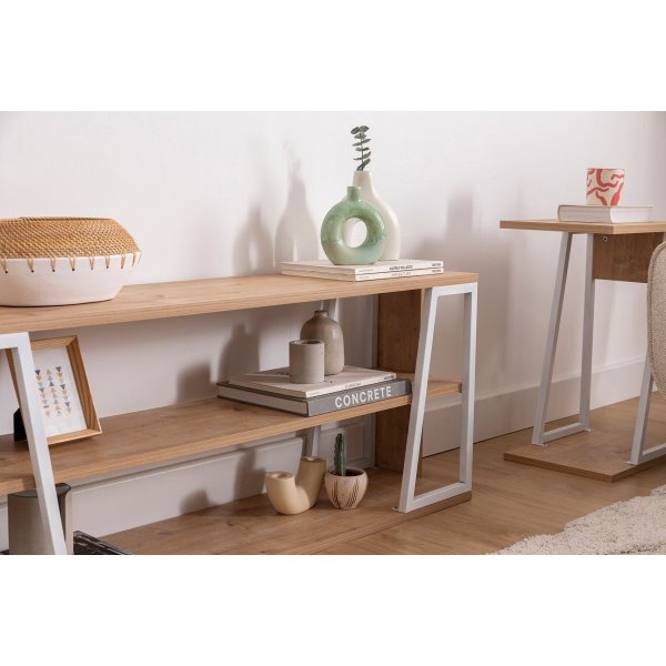 Lissa TV-Stnder 123,6 cm - Saphireiche/Wei