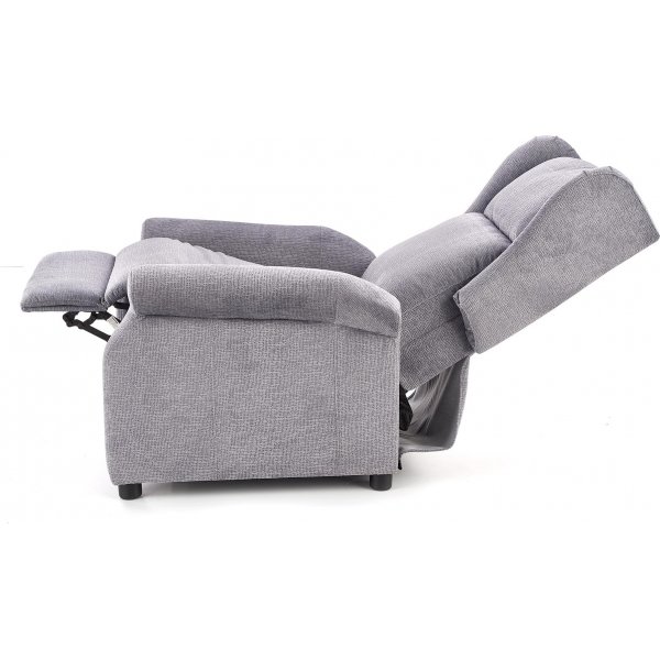 Massagesessel aus grauem Stoff Massagesessel aus grauem Stoff