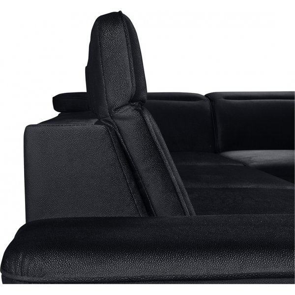 Darby Ecksofa rechts - Schwarz