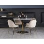 Plaza Essgruppe, Marmortisch mit 4 Plaza Samtsthlen - Beige/wei/Messing