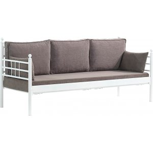 Manyas 3-Sitzer Outdoor-Sofa - Wei/Braun + Fleckentferner fr Mbel