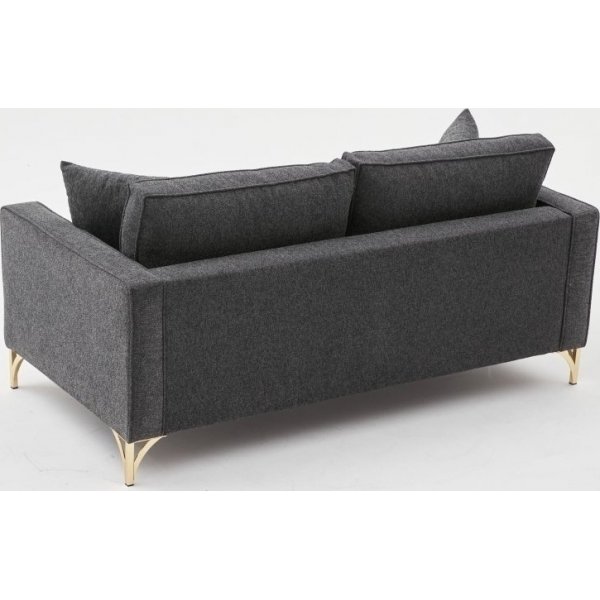 Berlin 2-Sitzer Sofa - Anthrazit/Gold