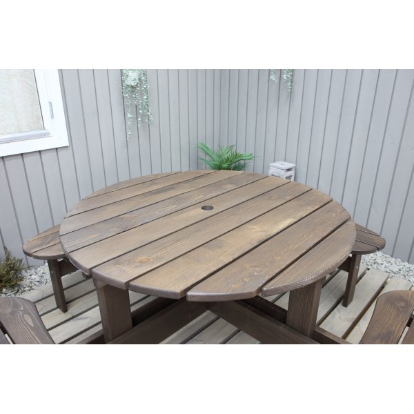 Ronda-Mbelgruppe - Gartenbank & Tisch in einem - Braun