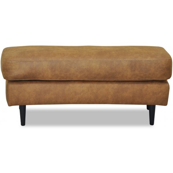 Gotland geschwungener Fußhocker - Cognacfarbenes Ökoleder Gotland geschwungener Fußhocker - Cognacfarbenes Ökoleder