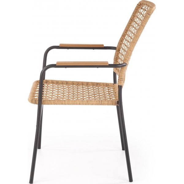 Cadeira Esszimmerstuhl 457 - Rattan/Schwarz