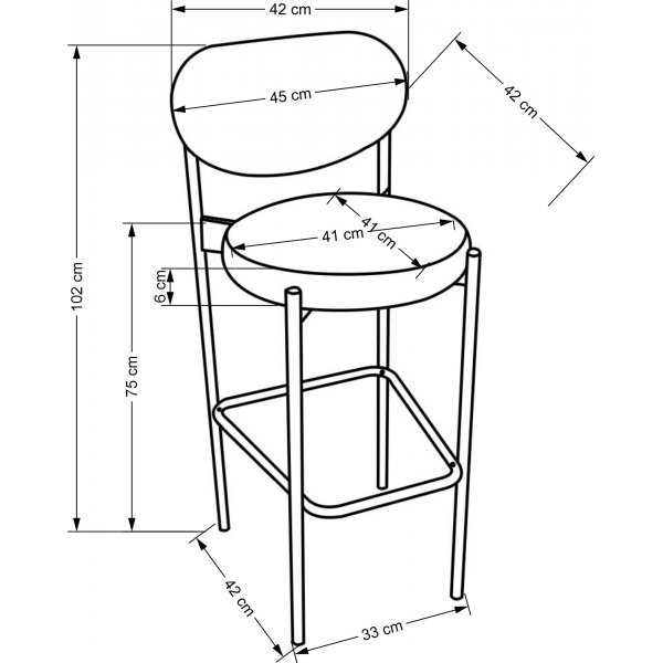 Pelican Barhocker 108 - Grau Pelican Barhocker 108 - Grau