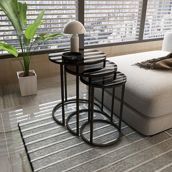 Kyoto Couchtisch 34/42/50 cm - Schwarz