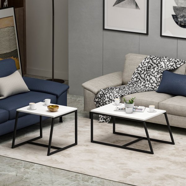 Couchtisch Pat 75/55 x 50/57 cm - Wei