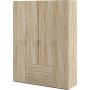 Space-Kleiderschrank mit 4 Tren und 3 Schubladen - Eiche