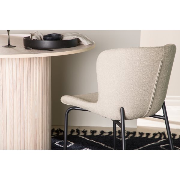 Modesto Esszimmerstuhl - Beigefarbenes Boucl