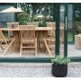 Salt Essgruppe fr drauen, ovaler Esstisch 200 cm, mit 6 Esszimmersthlen - Teak