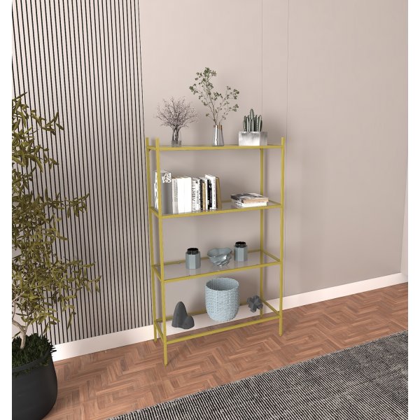 Marta B�cherregal - Gold/Glas