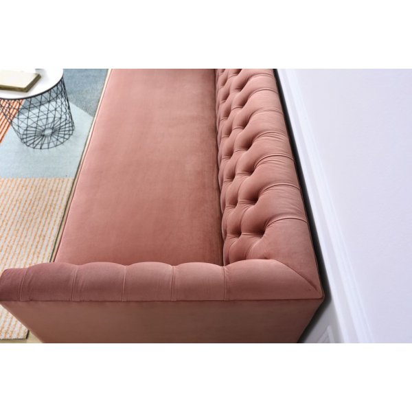 Toto 3-Sitzer-Sofa in Rosa mit goldenen Beinen