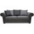 Delux 2-Sitzer-Sofa mit Kissen - Grau/Anthrazit/Vintage + Fleckentferner fr Mbel