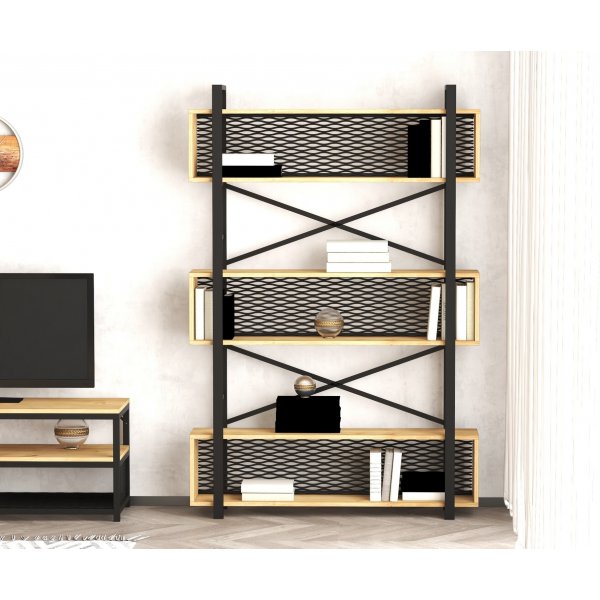 Fire-Bücherregal - Walnuss/Schwarz Fire-Bücherregal - Walnuss/Schwarz