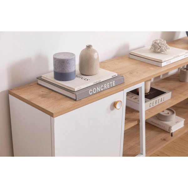 Lissa TV-Stnder 160 cm - Saphireiche/Wei