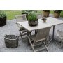 Essgruppe Salt graues Teakholz: Knock Tisch mit 4 Salt Sthlen aus grauem Teakholz
