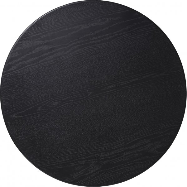 Sierra runder Couchtisch mit Stauraum 85 cm aus schwarz gebeizter Eiche