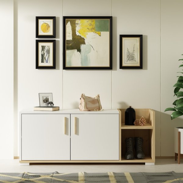 Schuhschrank Susanne - Eiche Saphir/weiß Schuhschrank Susanne - Eiche Saphir/weiß