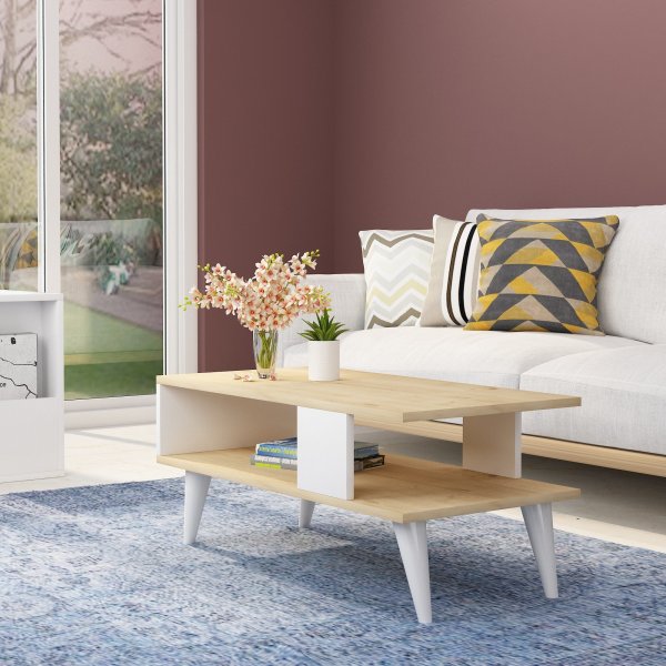 Ayca Couchtisch - Saphireiche/weiß Ayca Couchtisch - Saphireiche/weiß