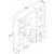 Esa Dielenmbel 180 x 37,5 x 198,6 cm Variante B - Walnuss/Wei