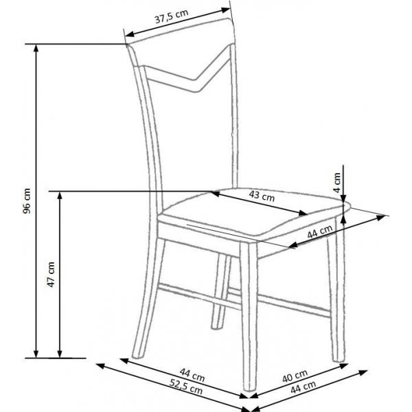 Stuhl Teresa - Eiche & Grau Stuhl Teresa - Eiche & Grau