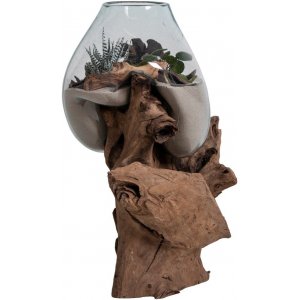 San Marino Wassertropfenvase - Teak/Glas - 50 cm