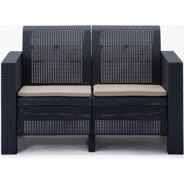 Aksu Loungegruppe mit 2-Sitzer-Sofa - Anthrazit