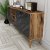 Nappa-Sideboard - Schwarz/Walnuss