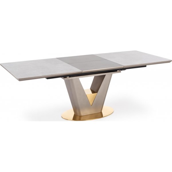 Valentino Esstisch 160-220 x 90 cm - Grauer Marmor/Hellgrau/Gold Valentino Esstisch 160-220 x 90 cm - Grauer Marmor/Hellgrau/Gold