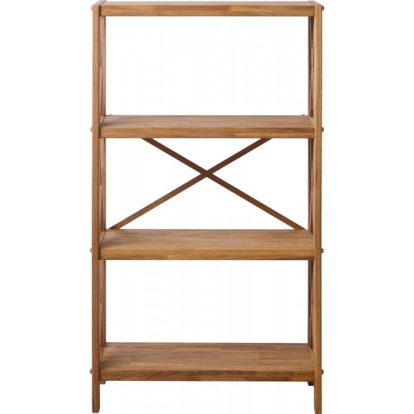 X-Bücherregal aus geölter Eiche, H 124 cm X-Bücherregal aus geölter Eiche, H 124 cm