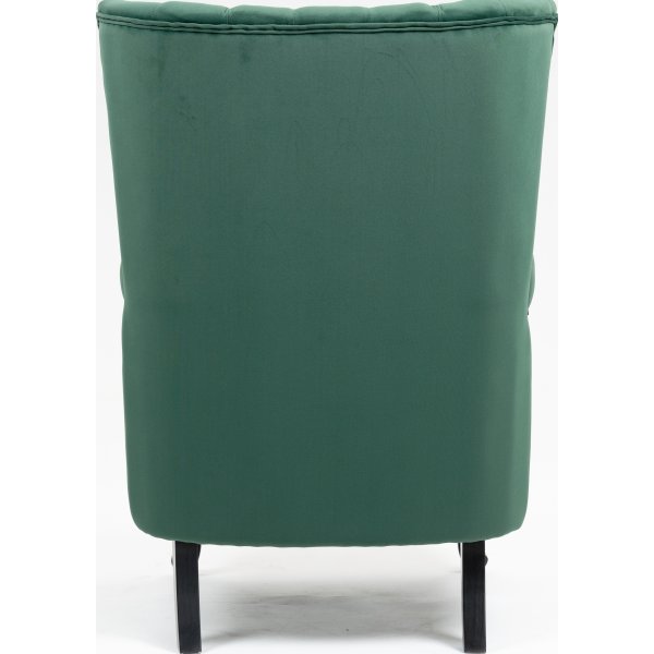 Ohrenklappensessel aus grünem Samt + Möbelreinigung Ohrenklappensessel aus grünem Samt + Möbelreinigung