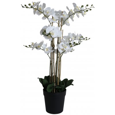 Kunstpflanze - Orchidee 9 Stngel H90 cm - Wei