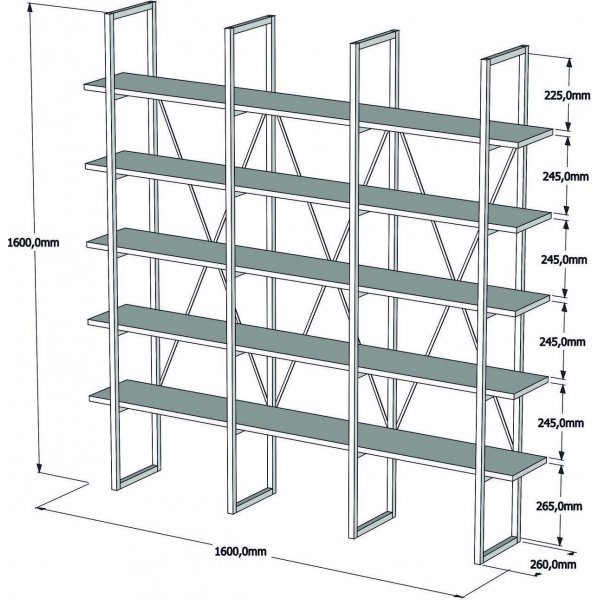 Bcherregal Bayer - Nussbaum/schwarz