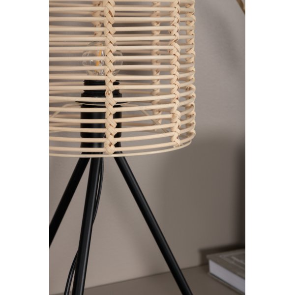 Wicky Tischlampe - Schwarz/Rattan